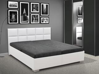 Čalouněná postel s úložným prostorem LUXOR 180 Barva: eko kůže bílá, typ matrace: Boxspring