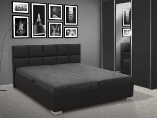 Čalouněná postel s úložným prostorem LUXOR 180 Barva: eko kůže černá, typ matrace: Boxspring