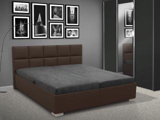 Čalouněná postel s úložným prostorem LUXOR 180 Barva: eko kůže hnědá, typ matrace: Boxspring