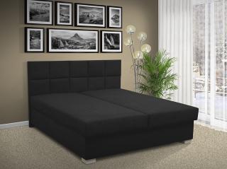 Čalouněná postel s úložným prostorem MORAVA 180 pelest / barva: PEVNÁ / Alova černá, PELEST(MATRACE): PUR PĚNA