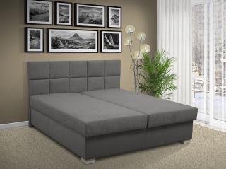 Čalouněná postel s úložným prostorem MORAVA 180 pelest / barva: PEVNÁ / Alova šedá, PELEST(MATRACE): HR PĚNA