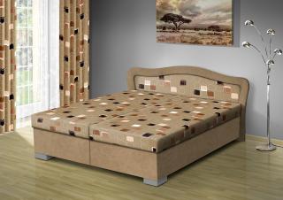 Čalouněná postel s úložným prostorem SÁRA 170 typ roštu: POLOHOVACÍ, barva čalounění: BÉŽOVÁ/Mega 16 hnědá