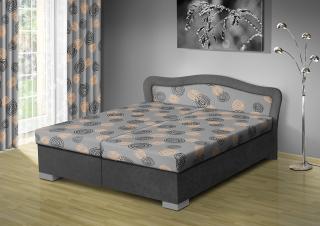 Čalouněná postel s úložným prostorem SÁRA 170 typ roštu: POLOHOVACÍ, barva čalounění: ŠEDÁ/Mega 31 losos