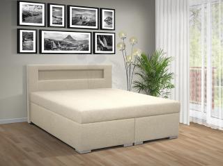 Čalouněná postel s úložným prostorem Tango 140 barevné provedení: SAVANA KRÉM 01, čelo postele: C s LED osvětlením