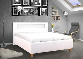 Čalouněná postel s úložným prostorem TWIST 180 Barva: eko bílá