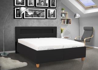 Čalouněná postel s úložným prostorem TWIST 180 Barva: eko černá