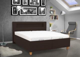 Čalouněná postel s úložným prostorem TWIST 180 Barva: eko hnědá