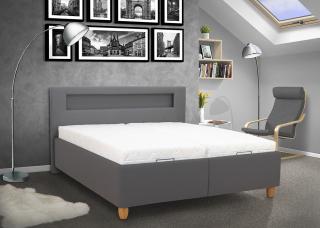 Čalouněná postel s úložným prostorem TWIST 180 Barva: eko šedá