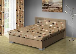 Čalouněná postel s úložným prostorem Vanessa 170 typ roštu: POLOHOVACÍ, barva čalounění: BÉŽOVÁ/Mega 16 hnědá