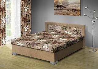 Čalouněná postel s úložným prostorem Vanessa 180 typ roštu: POLOHOVACÍ, barva čalounění: BÉŽOVÁ/Mega 17 hnědá