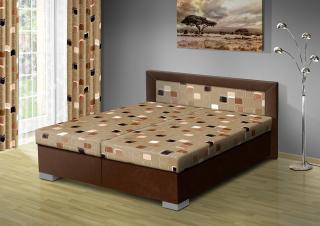 Čalouněná postel s úložným prostorem Vanessa 180 typ roštu: POLOHOVACÍ, barva čalounění: HNĚDÁ/Mega 16 hnědá