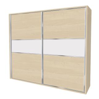 DOPRODEJ - Šatní skříň s posuvnými dveřmi Beta 43 barva lamina: bříza/bílá