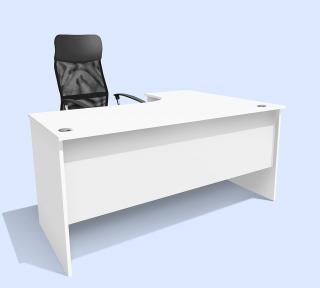 Kancelářský rohový stůl Alfa 86 barva lamina: bílá