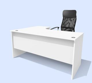Kancelářský rohový stůl Alfa 87 barva lamina: bílá