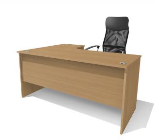 Kancelářský rohový stůl Alfa 87 barva lamina: buk