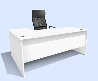 Kancelářský rohový stůl Alfa 89 barva lamina: bílá