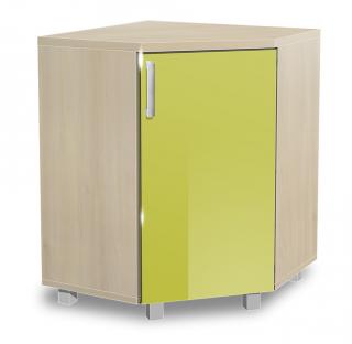 Koupelnová skříňka rohová K34 barva skříňky: akát, barva dvířek: lemon lesk