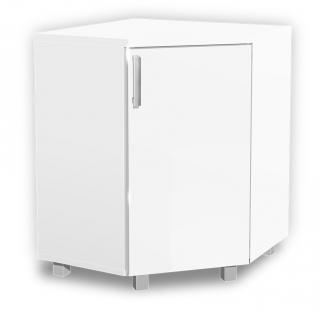 Koupelnová skříňka rohová K34 barva skříňky: bílá 113, barva dvířek: bílá lamino