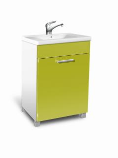 Koupelnová skříňka s umývadlem K27 barva skříňky: bílá 113, barva dvířek: lemon lesk