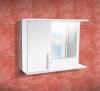 Koupelnová skříňka se zrcadlem K10 levá barva skříňky: bílá 113, barva dvířek: bílá lamino