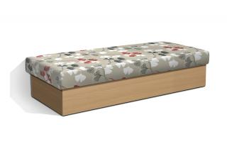 Levná válenda Junior 200x80 cm bez čela, matrace boxspring barva lamina: buk, Barva potahu: 53874-1178 béžovočervená