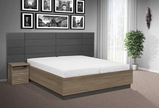 Luxusní manželská postel Leon 180 motorové otevírání úložného prostoru barva lamina: dub amalfi