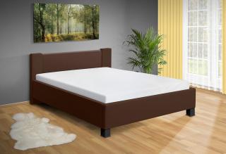 Luxusní postel Fanny 140x200 cm také s úložným prostorem Barva látka: hnědá eko kůže, Úložný prostor: s úložným prostorem