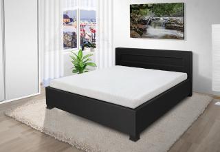 Luxusní postel Mia 160x200 cm eko kůže: černá, Úložný prostor: ne