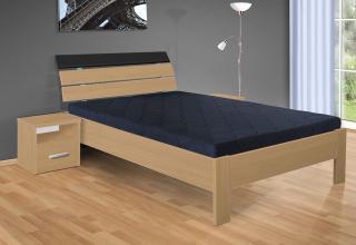manželská postel Darina 200x180 cm matrace: bez matrace, Barva postele: buk 381, Úložný prostor: s úložným prostorem - šuplík