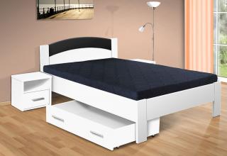 manželská postel Jason 200x180 cm matrace: matrace 15 cm, Barva postele: bílá 113, Úložný prostor: s úložným prostorem - šuplík