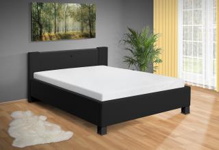 Manželská postel Luna 180x200 cm s LED světly matrace: bez matrace, Barva postele: eko černá, Úložný prostor: s úložným prostorem