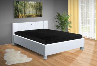 Manželská postel Luna 180x200 cm s LED světly matrace: matrace 15 cm, Barva postele: eko bílá, Úložný prostor: s úložným prostorem