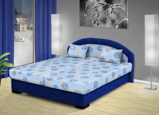 Manželská postel s úložným prostorem Lenka 170x200 cm Barva: modrá / MEGA 031 modrá