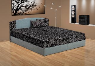 Manželská postel s úložným prostorem Lora 160x200 Barva: šedá/Mega 20 černá