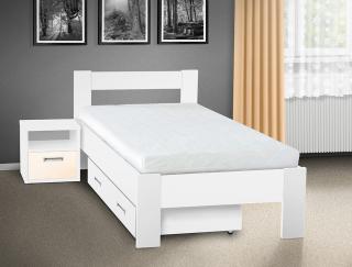 manželská postel Sandra 200x180 cm matrace: Matrace 17 cm sendvičová, Barva postele: bílá 113, Úložný prostor: bez úložného prostoru