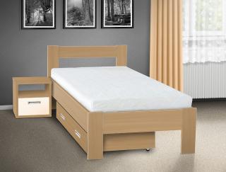 manželská postel Sandra 200x180 cm matrace: Matrace 17 cm sendvičová, Barva postele: buk 381, Úložný prostor: bez úložného prostoru