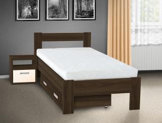 manželská postel Sandra 200x180 cm matrace: Matrace 17 cm sendvičová, Barva postele: ořech 729, Úložný prostor: bez úložného prostoru
