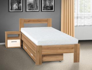 manželská postel Sandra 200x180 cm matrace: Matrace 17 cm sendvičová, Barva postele: ořech lyon, Úložný prostor: bez úložného prostoru