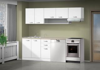 Moderní kuchyňská linka Orinoko N004 Kuchyň dvířka: Bílá, pracovní deska: Valentino šedé (F147)