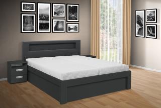Moderní postel ŠÁRKA 200x180cm, LED osvětlení, elektrické otevírání úložného prostoru barva lamina: Antracit