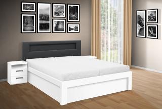 Moderní postel ŠÁRKA 200x180cm, LED osvětlení, elektrické otevírání úložného prostoru barva lamina: Bílá 113