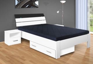 postel Darina 200x160 cm matrace: matrace Orthopedy maxi 19 cm, Barva postele: bílá 113, Úložný prostor: s úložným prostorem - šuplík