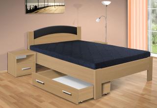 postel Jason 200x120 cm matrace: bez matrace, Barva postele: buk 381, Úložný prostor: s úložným prostorem - šuplík