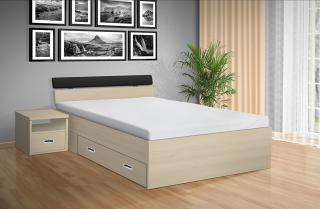 postel s úložným prostorem RAMI - M 120x200 cm barva lamina: akát, matrace: MATRACE 19cm OTRHOPEDY MAXI
