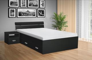 postel s úložným prostorem RAMI - M 120x200 cm barva lamina: Antracit, matrace: MATRACE 15cm PUR