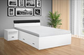 postel s úložným prostorem RAMI - M 120x200 cm barva lamina: Bílá 113, matrace: bez matrace