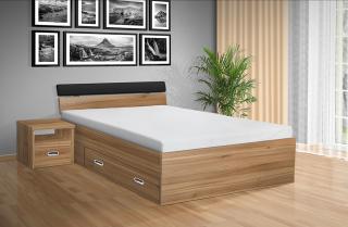 postel s úložným prostorem RAMI - M 120x200 cm barva lamina: Ořech lyon 9614, matrace: MATRACE 15cm PUR