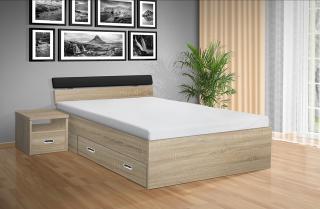 postel s úložným prostorem RAMI - M 140x200 cm barva lamina: DUB SONOMA 3025, matrace: MATRACE 19cm OTRHOPEDY MAXI