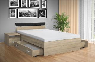postel s úložným prostorem RAMI - M 160x200 cm barva lamina: DUB SONOMA 3025, matrace: bez matrace