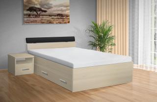 postel s úložným prostorem RAMI - M 180x200 cm barva lamina: AKÁT 0447, matrace: bez matrace
